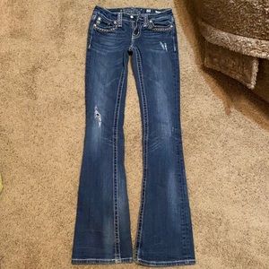 Miss me size 25 boot cut distressed jeans